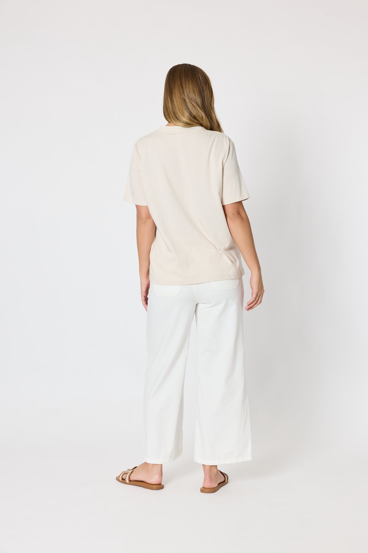 Coastal Wide Leg Jean – Milk — alternate view 3 of 3 | Sonella