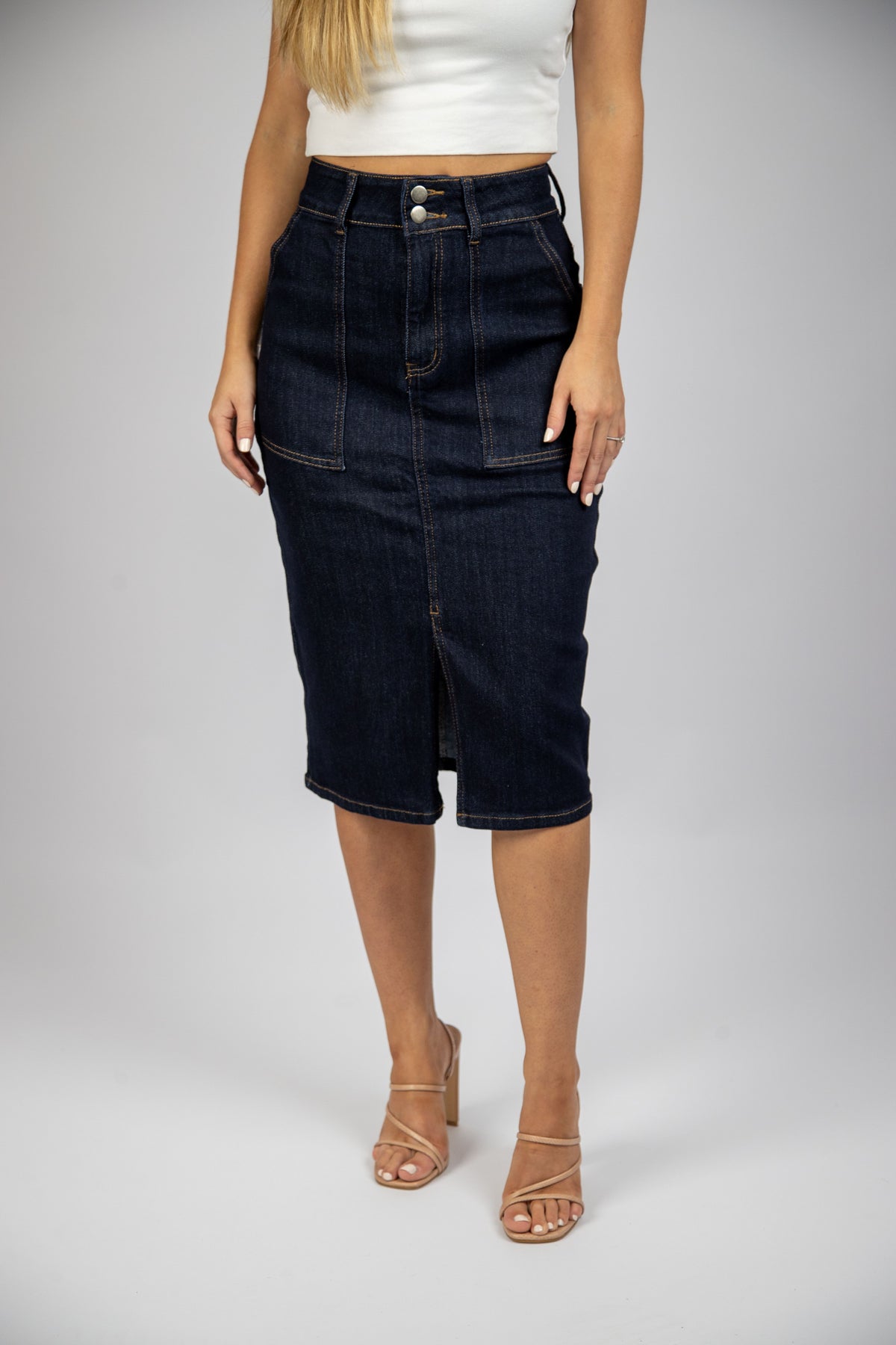 Midi Denim Skirt — alternate view 2 of 4 | Sonella