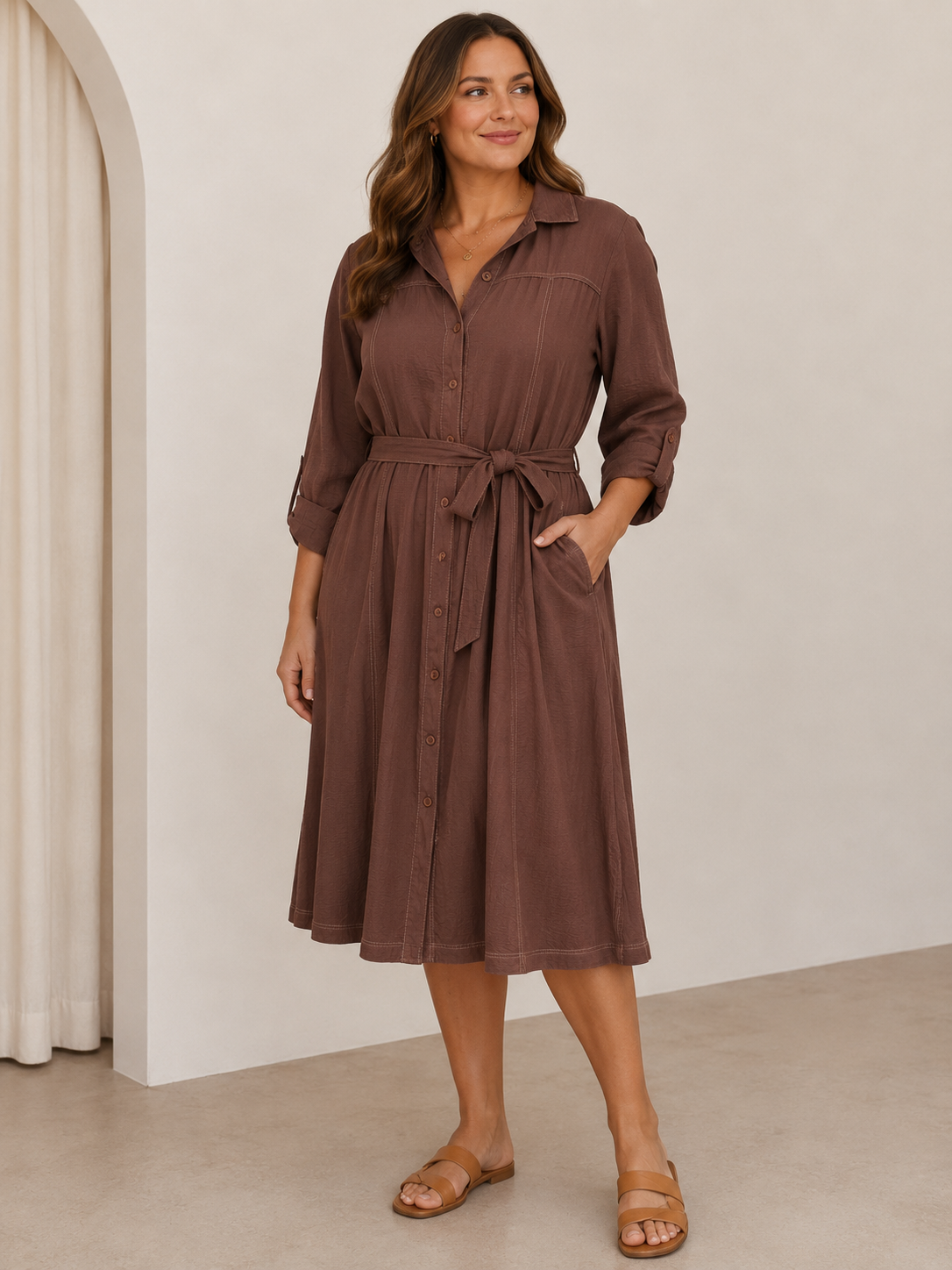 Detailed Stitch Dress — alternate view 2 of 2 | Sonella