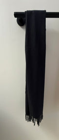Fringed Scarf – Black & Cream — lightweight black and cream scarf with a fringed trim. One size | Sonella