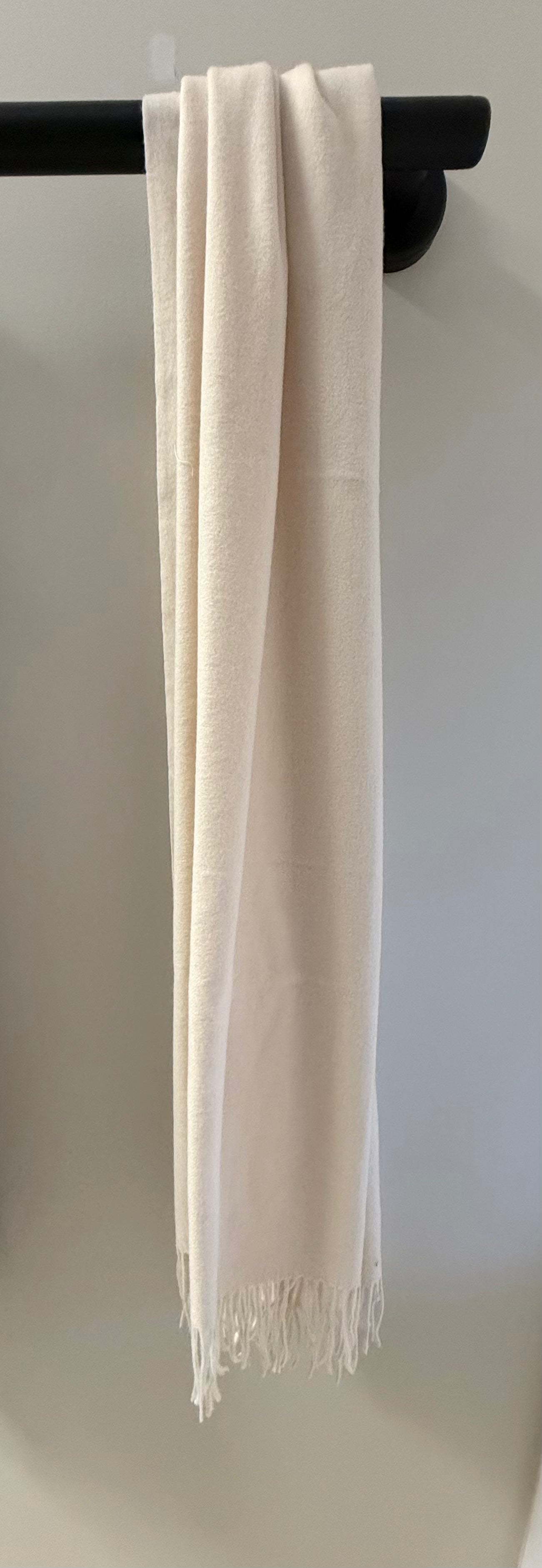 Fringed Scarf – Black & Cream — alternate view 2 of 2 | Sonella