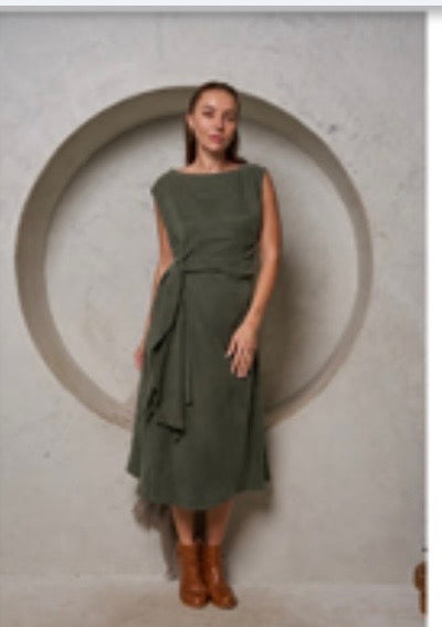 Athena Luxe Cupro Midi Dress — alternate view 2 of 3 | Sonella