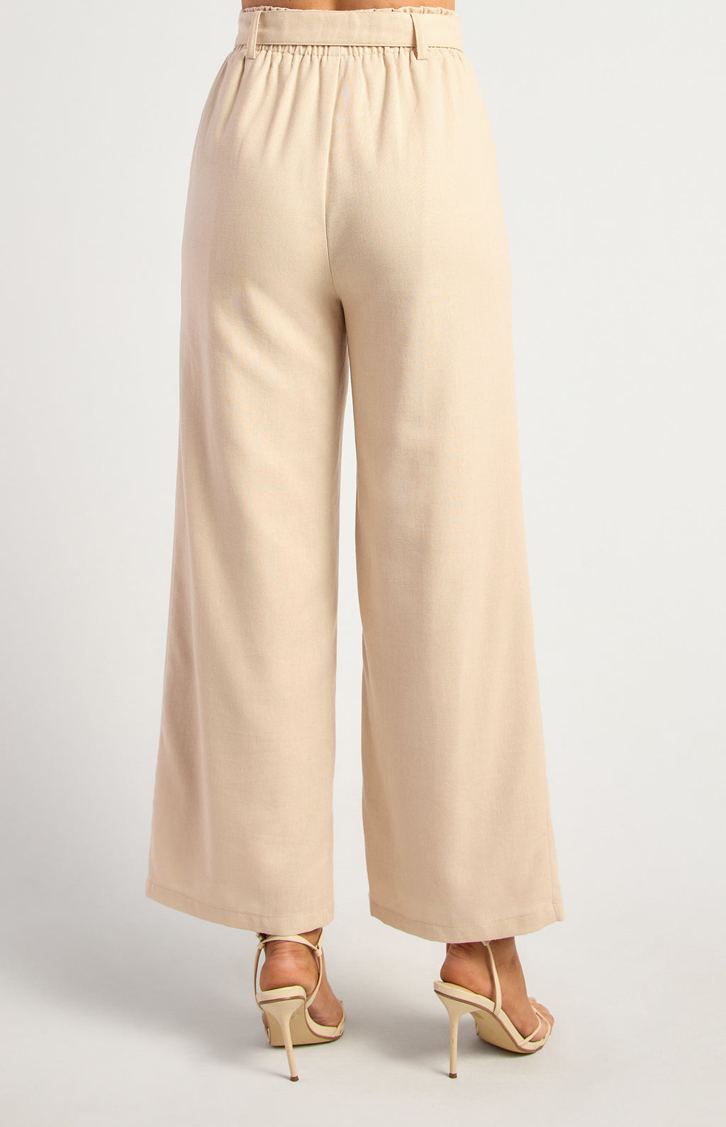 Rattan Buckle Straight Leg Pants Beige — alternate view 2 of 3 | Sonella