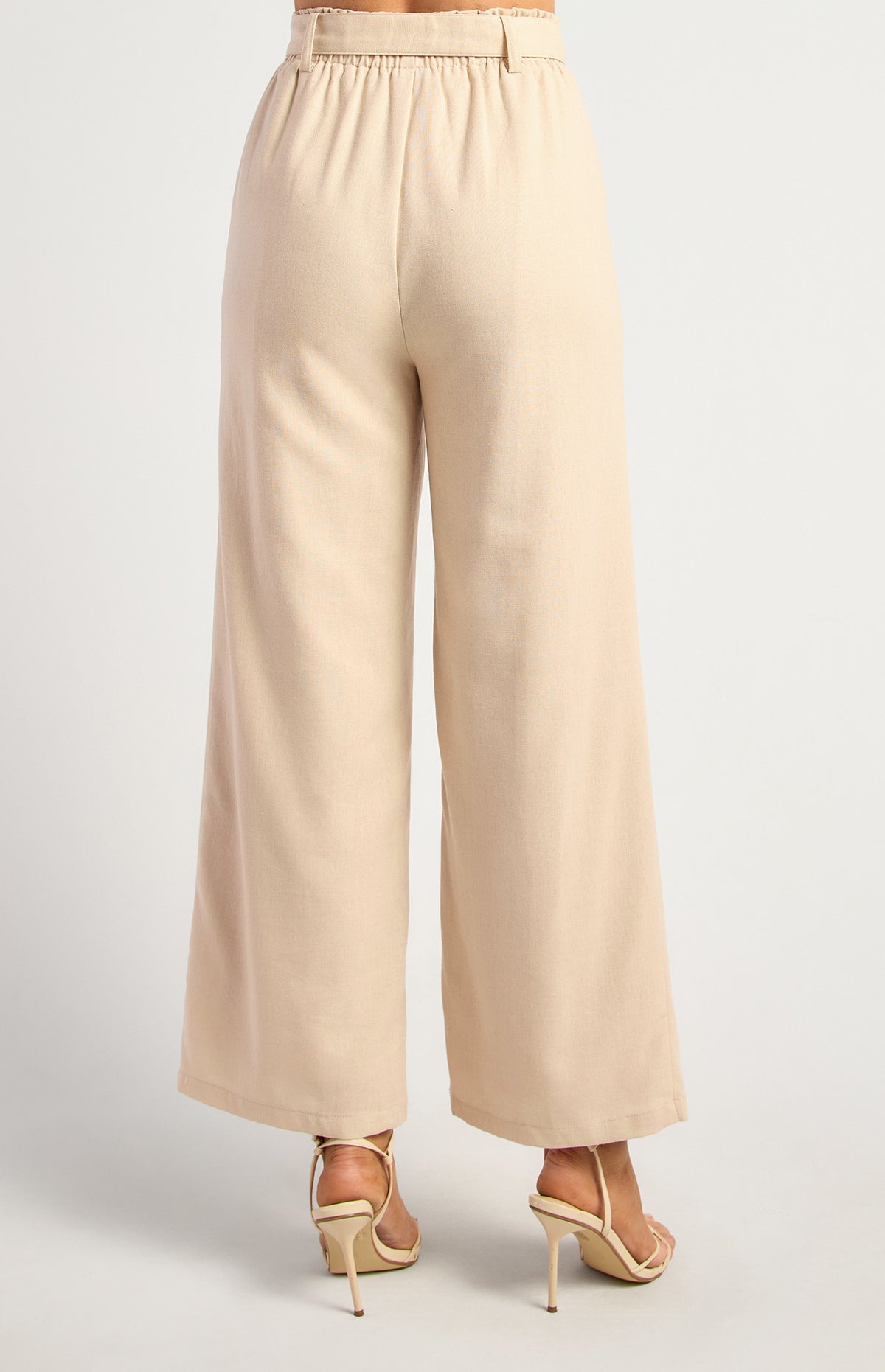 Rattan Buckle Straight Leg Pants Beige — alternate view 2 of 3 | Sonella