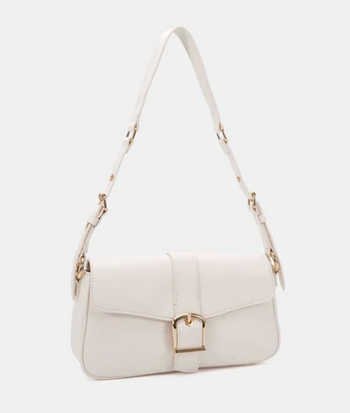 Ayelet Bag — structured shoulder or crossbody bag with a buckle flap and adjustable strap. 24.5 × 12.5 × 5cm | Sonella