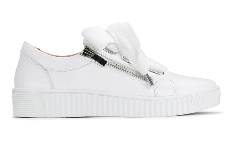 Jovi Sneaker — leather sneaker in aniline calf napa, with a side zip, oversized laces and removable insoles | Sonella