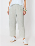 Urban Stripe Pant — straight-leg striped pant in lightweight polyamide, with an elastic waist | Sonella
