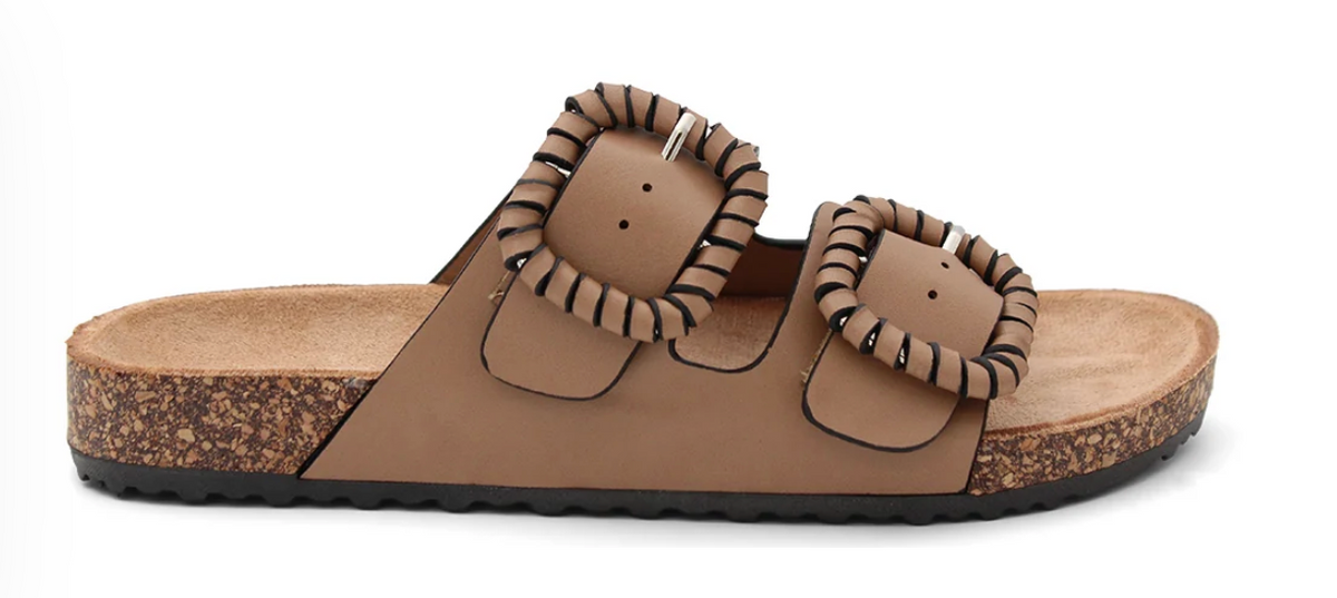 Jirona Slide — two-strap slide sandal with an adjustable fit | Sonella