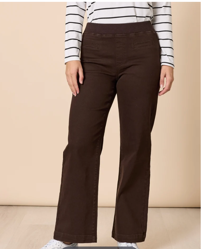 Maddy Pull On Wide Leg Jean — pull-on wide-leg jean with an elastic waistband and no fastenings | Sonella