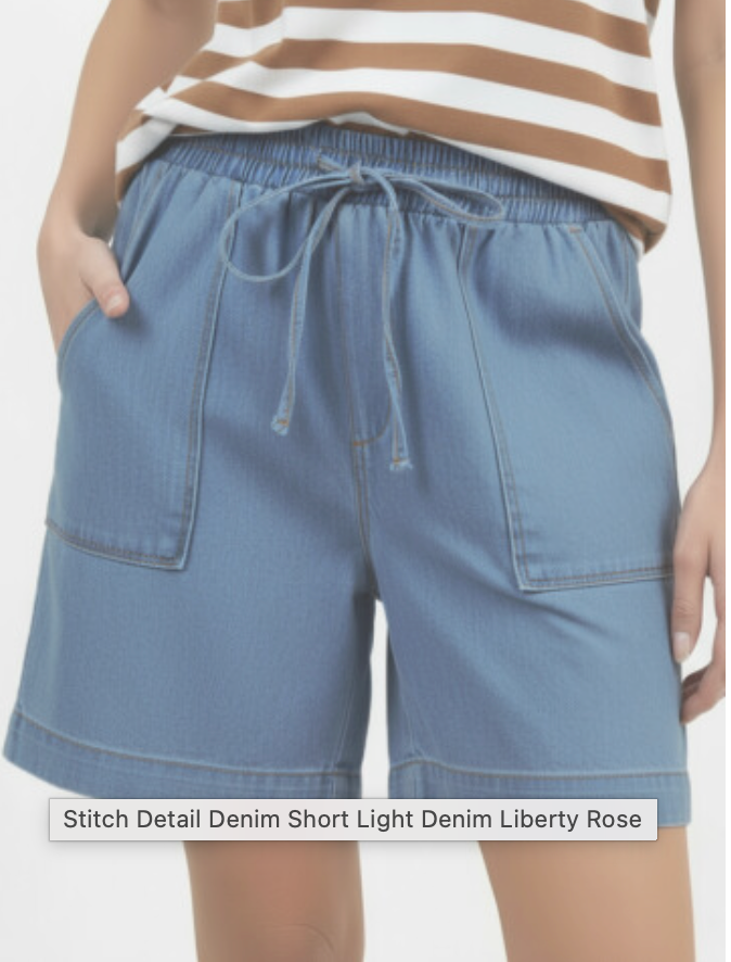 Denim Drawstring Short — alternate view 2 of 2 | Sonella
