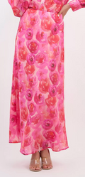 Rose Print Bias Cut Maxi Skirt