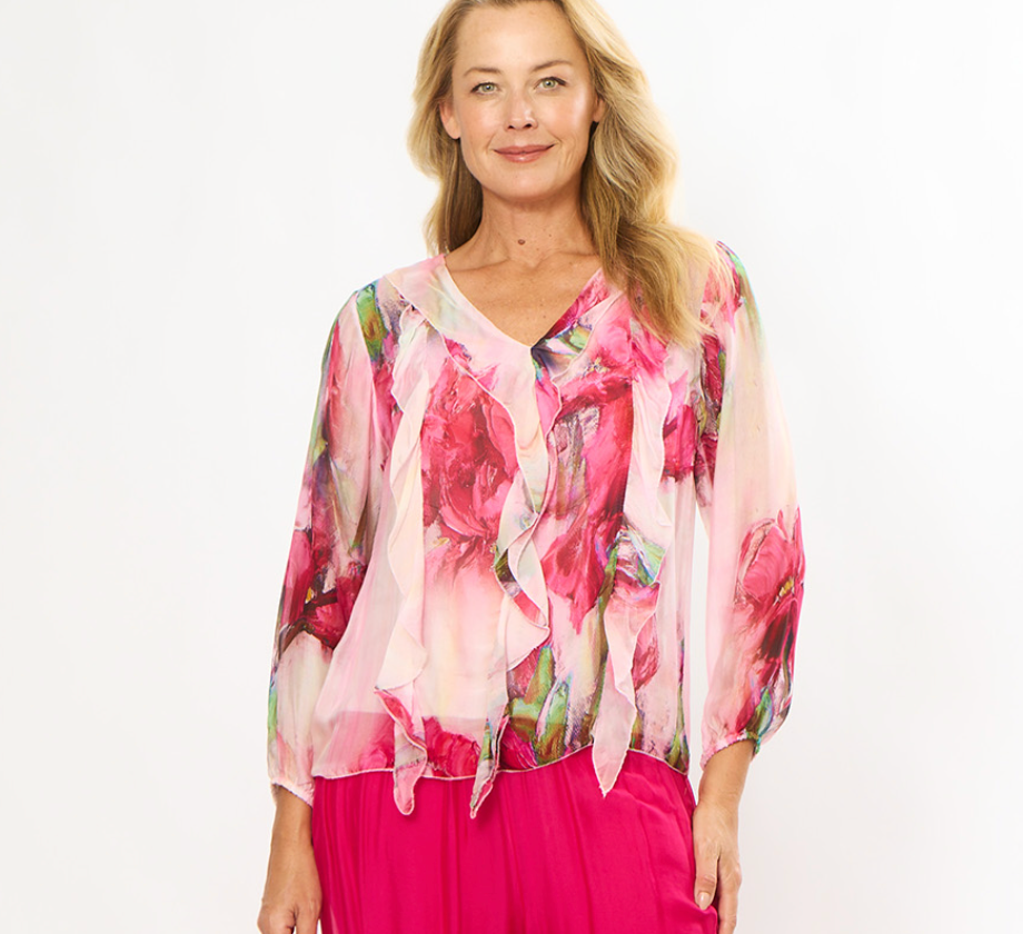 LR Pink Frill Top