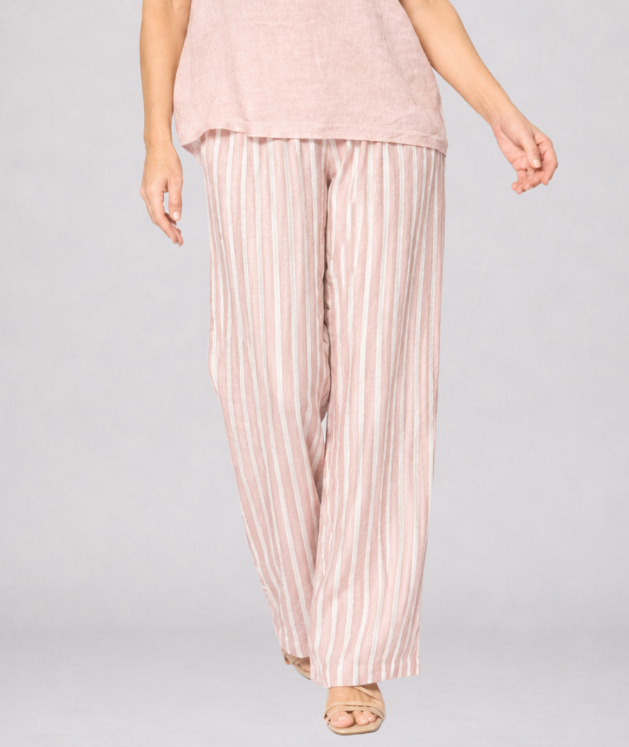 Striped Leg Linen Pants