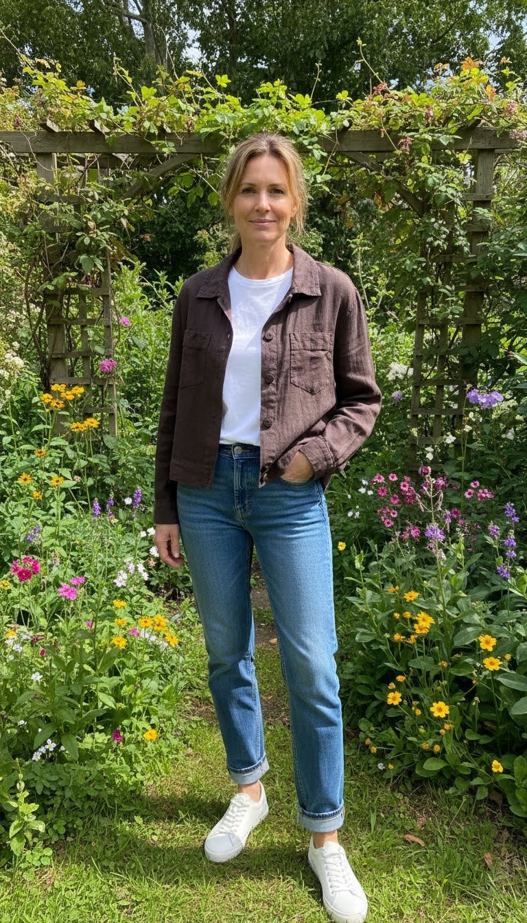 Beth Linen Jacket – Chocolate — alternate view 2 of 2 | Sonella