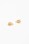 Oval Braid Detail Double Hoop Earrings in gold plated metal – close-up of braid detail and oval hoop design | Sonella
